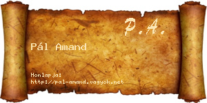Pál Amand névjegykártya